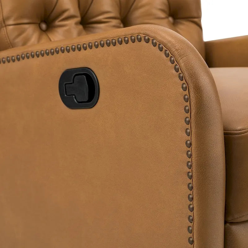 Fauteuil de salon en cuir véritable, style milieu du siècle (piètement métallique)