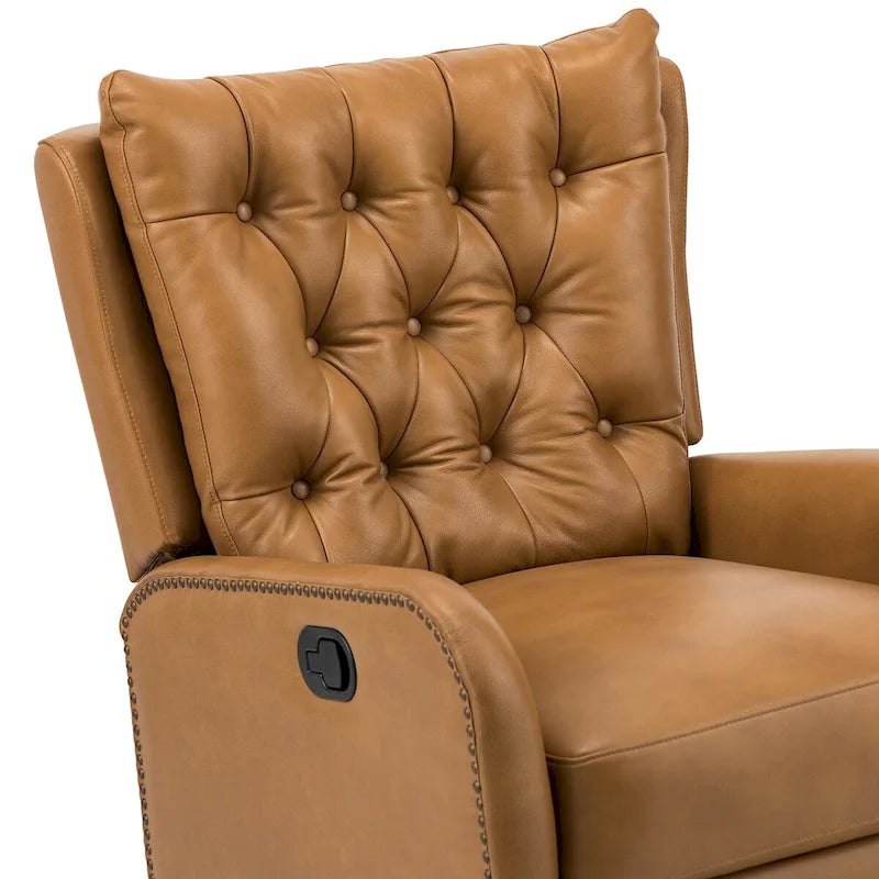 Fauteuil de salon en cuir véritable, style milieu du siècle (piètement métallique)