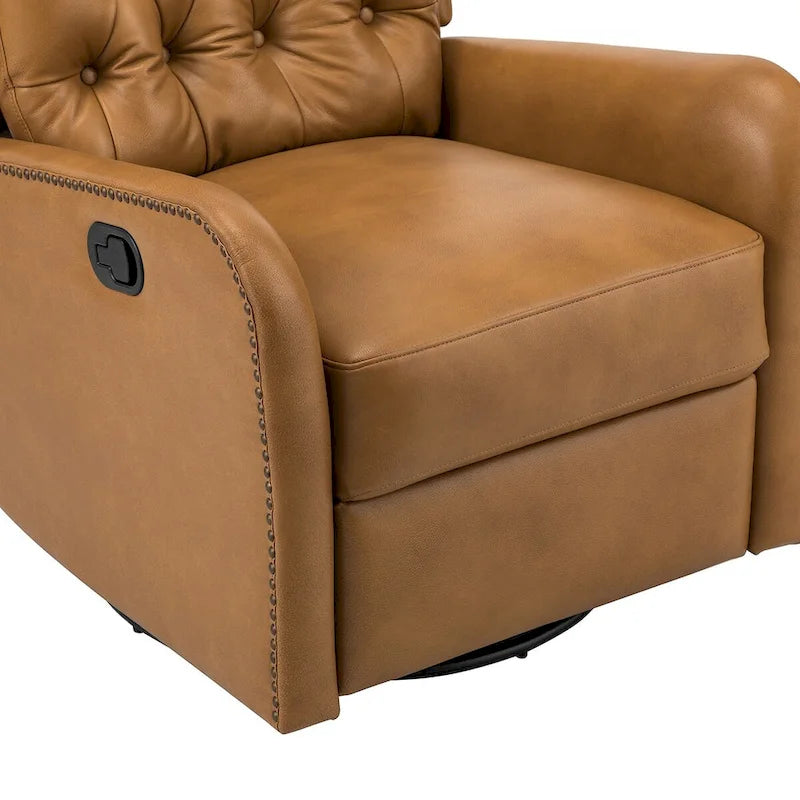 Fauteuil de salon en cuir véritable, style milieu du siècle (piètement métallique)
