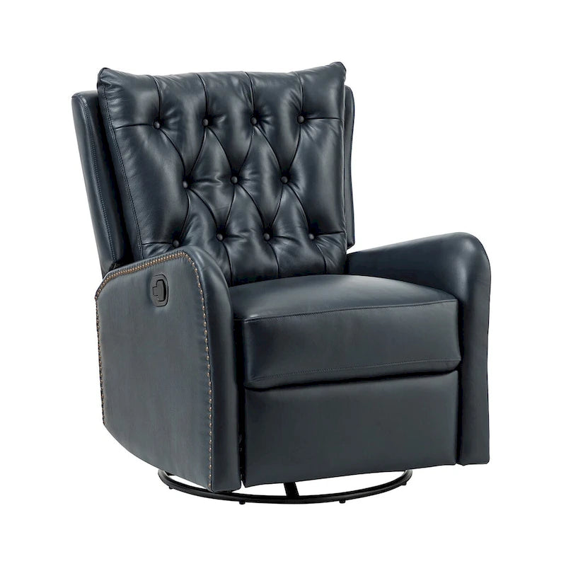 Fauteuil de salon en cuir véritable, style milieu du siècle (piètement métallique)