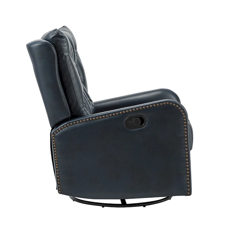 Fauteuil de salon en cuir véritable, style milieu du siècle (piètement métallique)