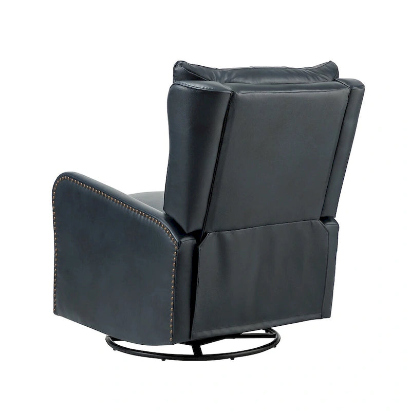 Fauteuil de salon en cuir véritable, style milieu du siècle (piètement métallique)