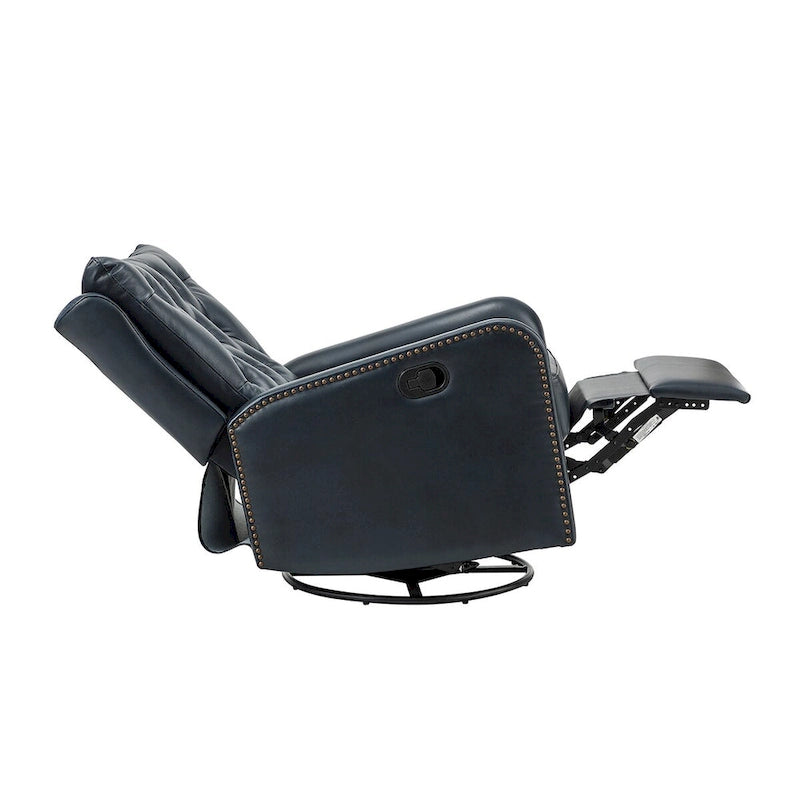 Fauteuil de salon en cuir véritable, style milieu du siècle (piètement métallique)