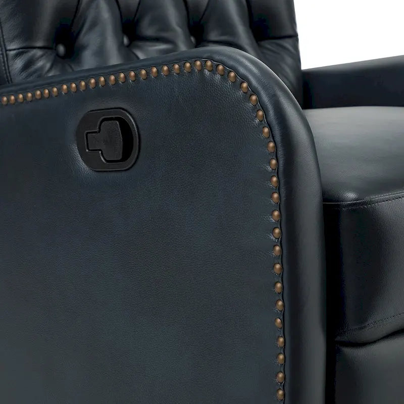 Fauteuil de salon en cuir véritable, style milieu du siècle (piètement métallique)