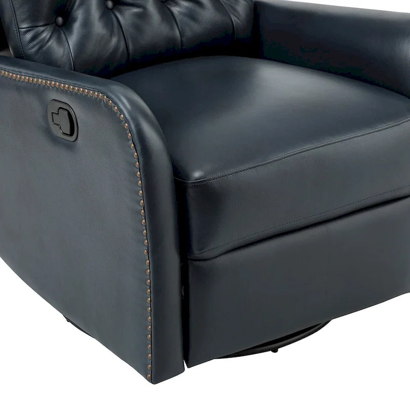 Fauteuil de salon en cuir véritable, style milieu du siècle (piètement métallique)