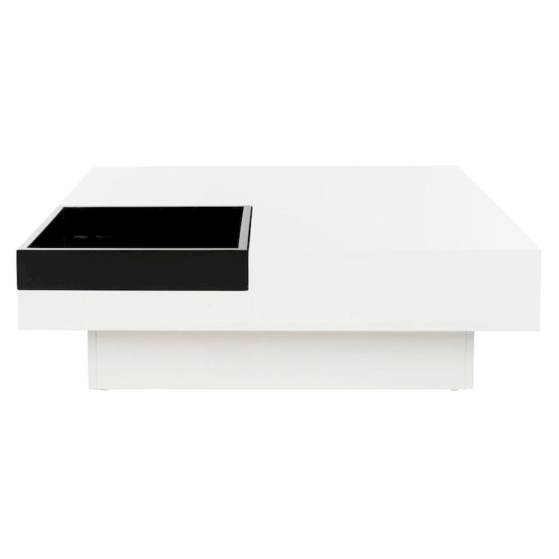 Table basse noire et blanche — 35,4 x 35,4 x 11,8 — Largeur 35 x Profondeur 35 x Hauteur 12