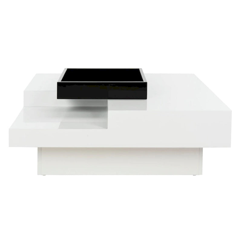 Table basse noire et blanche — 35,4 x 35,4 x 11,8 — Largeur 35 x Profondeur 35 x Hauteur 12