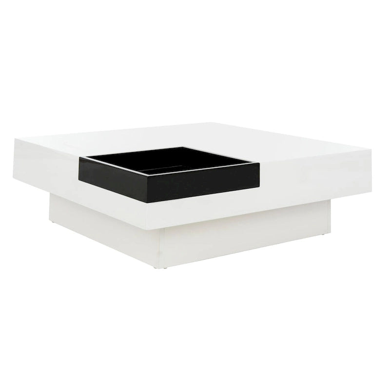 Table basse noire et blanche — 35,4 x 35,4 x 11,8 — Largeur 35 x Profondeur 35 x Hauteur 12