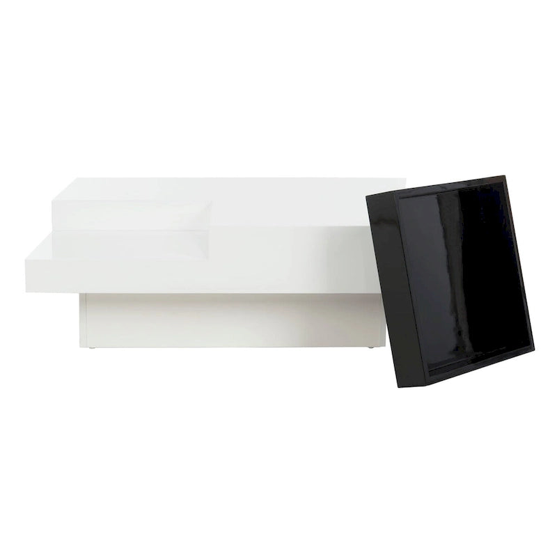 Table basse noire et blanche — 35,4 x 35,4 x 11,8 — Largeur 35 x Profondeur 35 x Hauteur 12