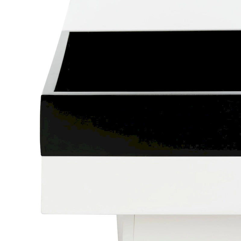 Table basse noire et blanche — 35,4 x 35,4 x 11,8 — Largeur 35 x Profondeur 35 x Hauteur 12