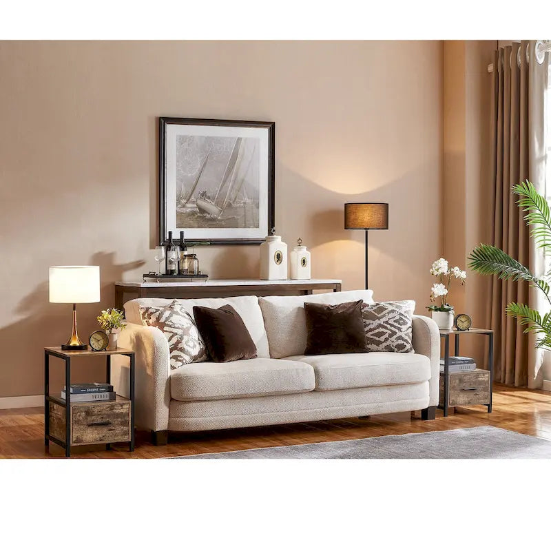 (Lot de 2) Tables de chevet à tiroir unique — Tables d'appoint / tables de bout carrées modernes — Convient pour chambre et salon