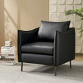 Fauteuil en tissu moderne anti-rayures avec pieds en métal noir