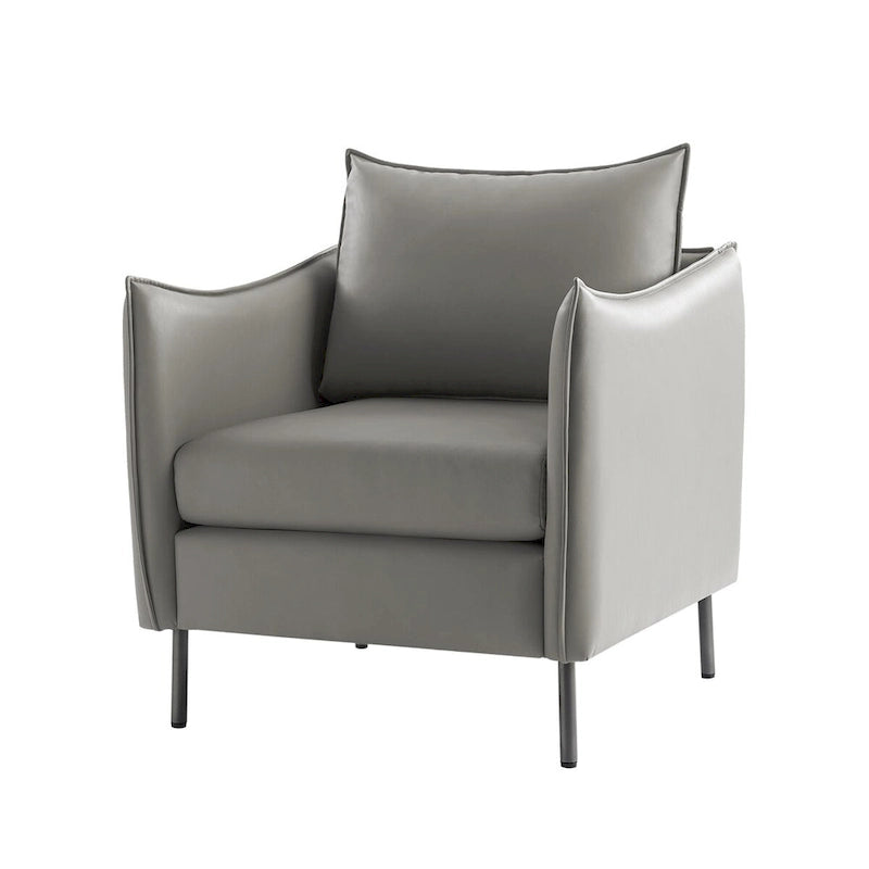 Fauteuil en tissu moderne anti-rayures avec pieds en métal noir