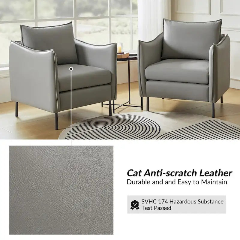 Fauteuil en tissu moderne anti-rayures avec pieds en métal noir