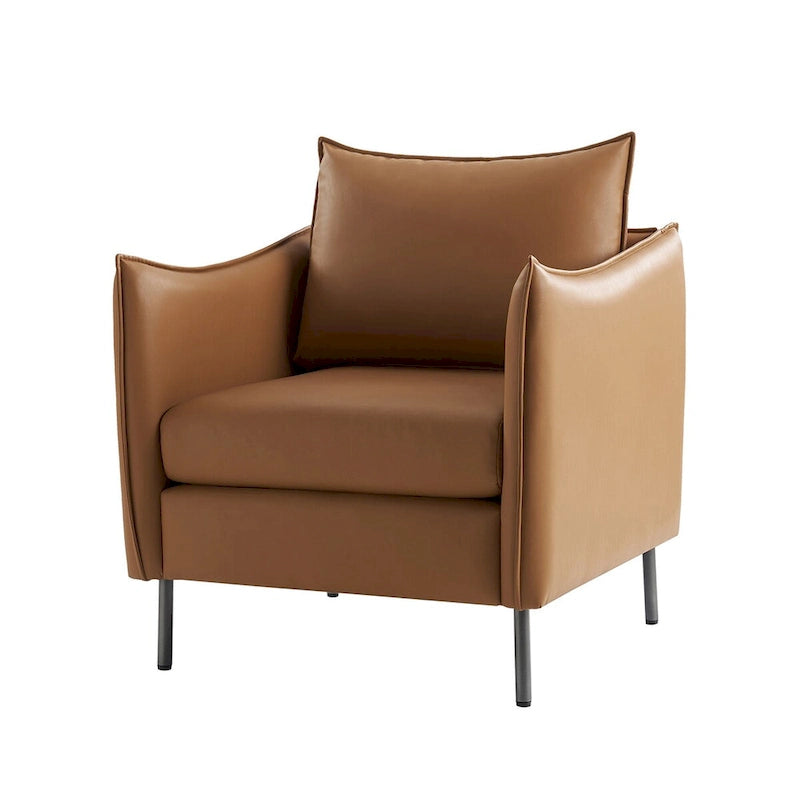 Fauteuil en tissu moderne anti-rayures avec pieds en métal noir