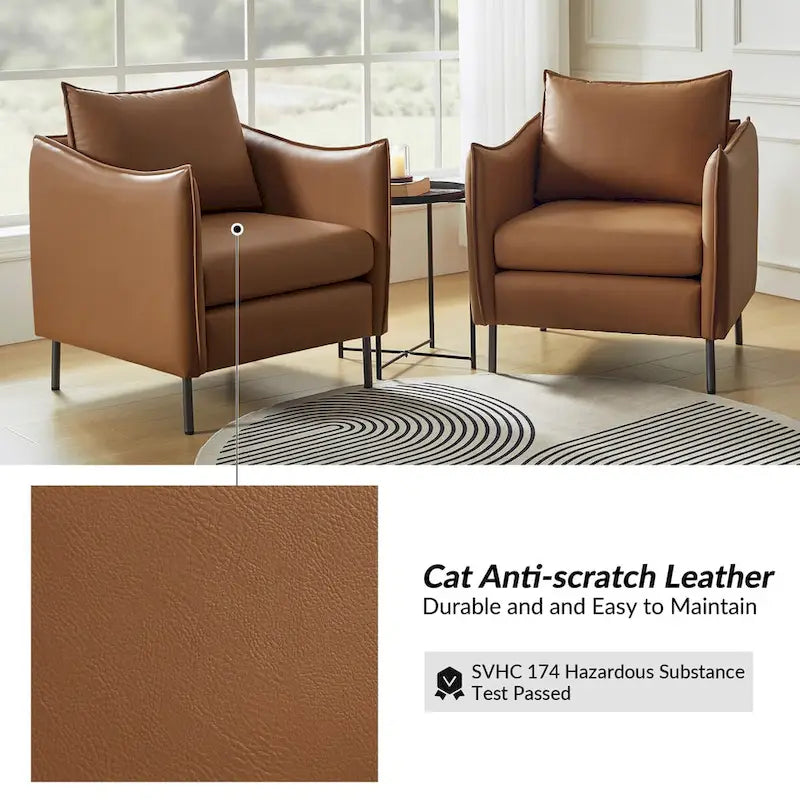 Fauteuil en tissu moderne anti-rayures avec pieds en métal noir