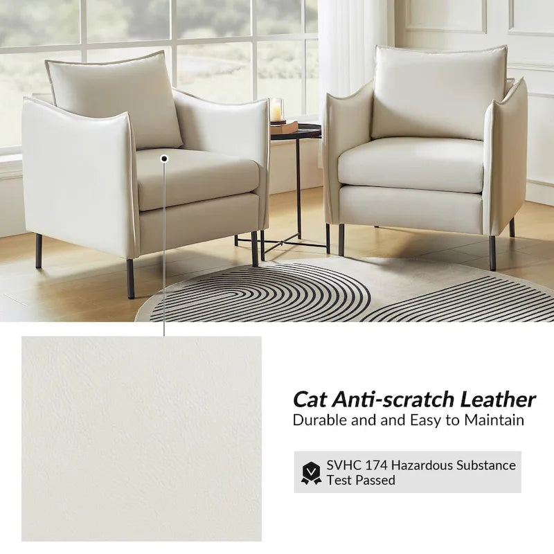 Fauteuil en tissu moderne anti-rayures avec pieds en métal noir