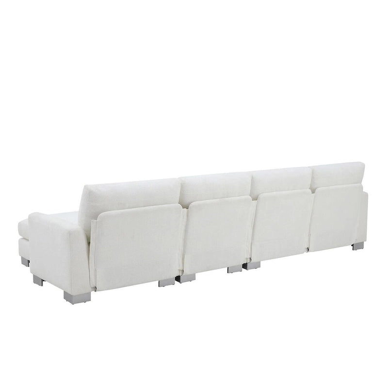 Canapé d'angle surdimensionné avec méridienne, Canapé d'angle en chenille en forme de L pour salon, appartement, bureau