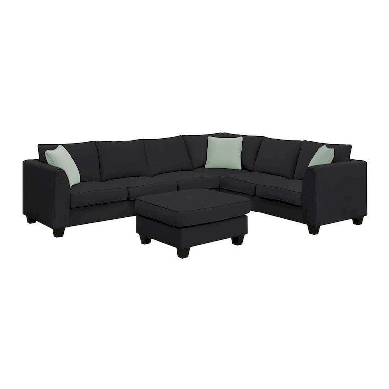 Canapé d'angle modulable réversible avec ottoman