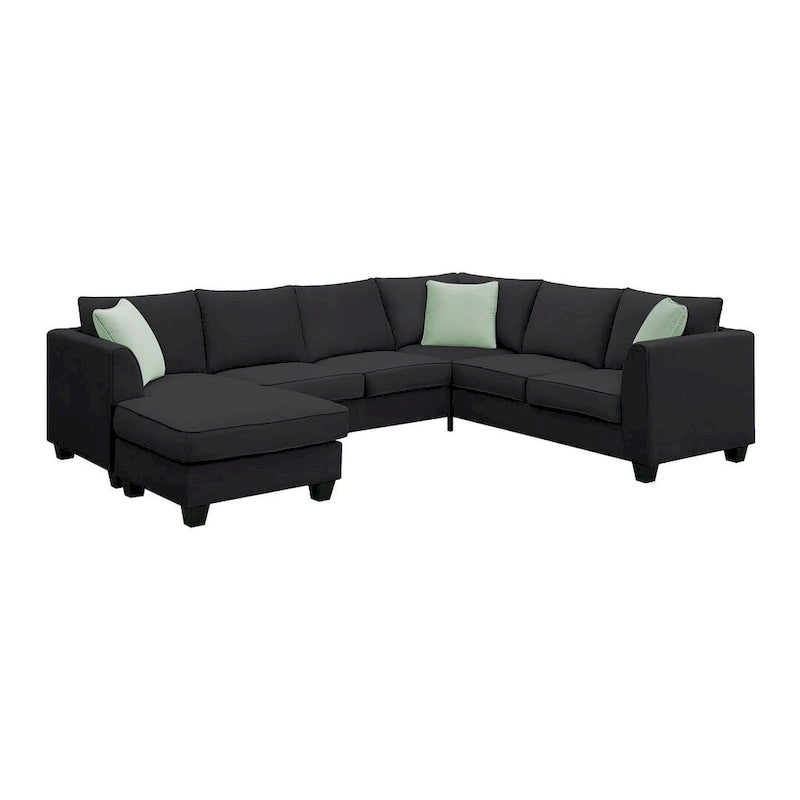 Canapé d'angle modulable réversible avec ottoman
