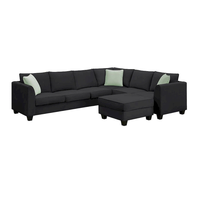 Canapé d'angle modulable réversible avec ottoman
