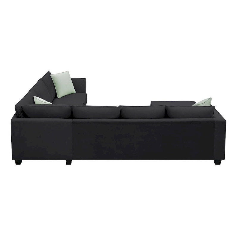 Canapé d'angle modulable réversible avec ottoman