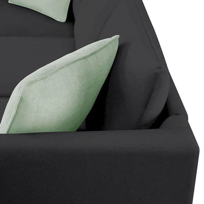 Canapé d'angle modulable réversible avec ottoman