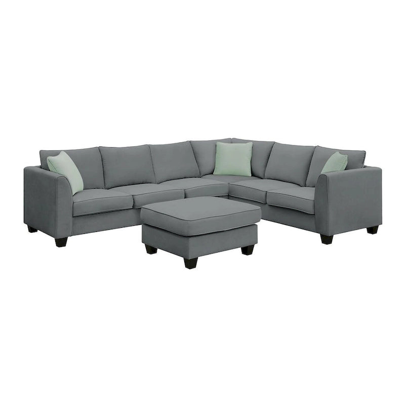 Canapé d'angle modulable réversible avec ottoman