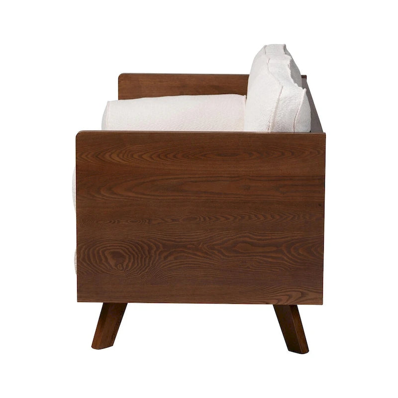 Canapé Bouclé Mid-Century Moderne