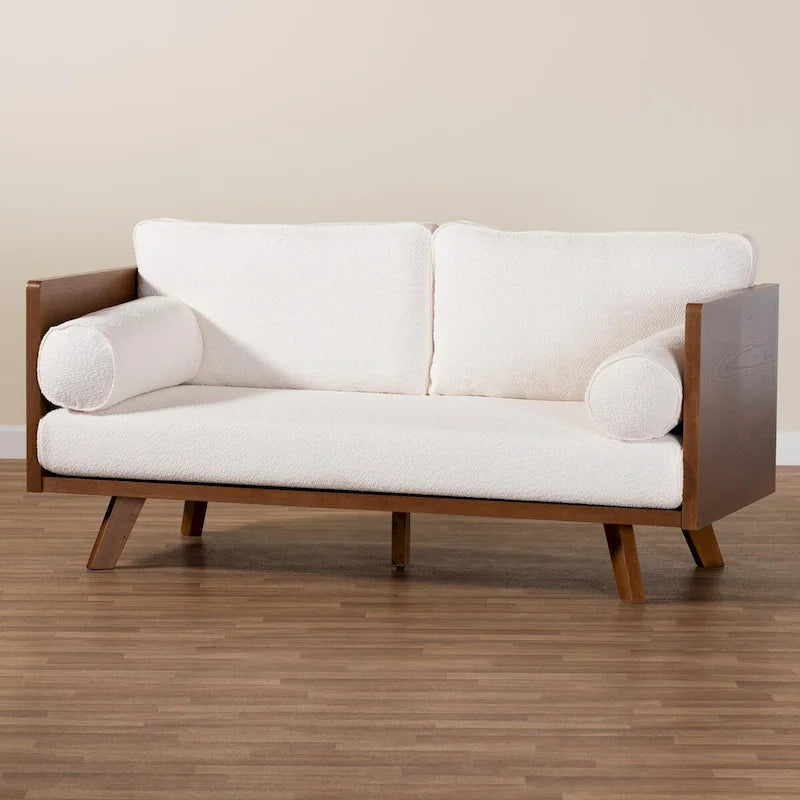 Canapé Bouclé Mid-Century Moderne