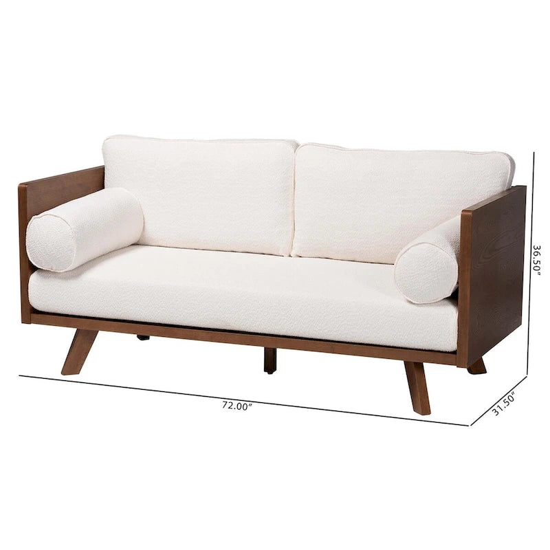 Canapé Bouclé Mid-Century Moderne