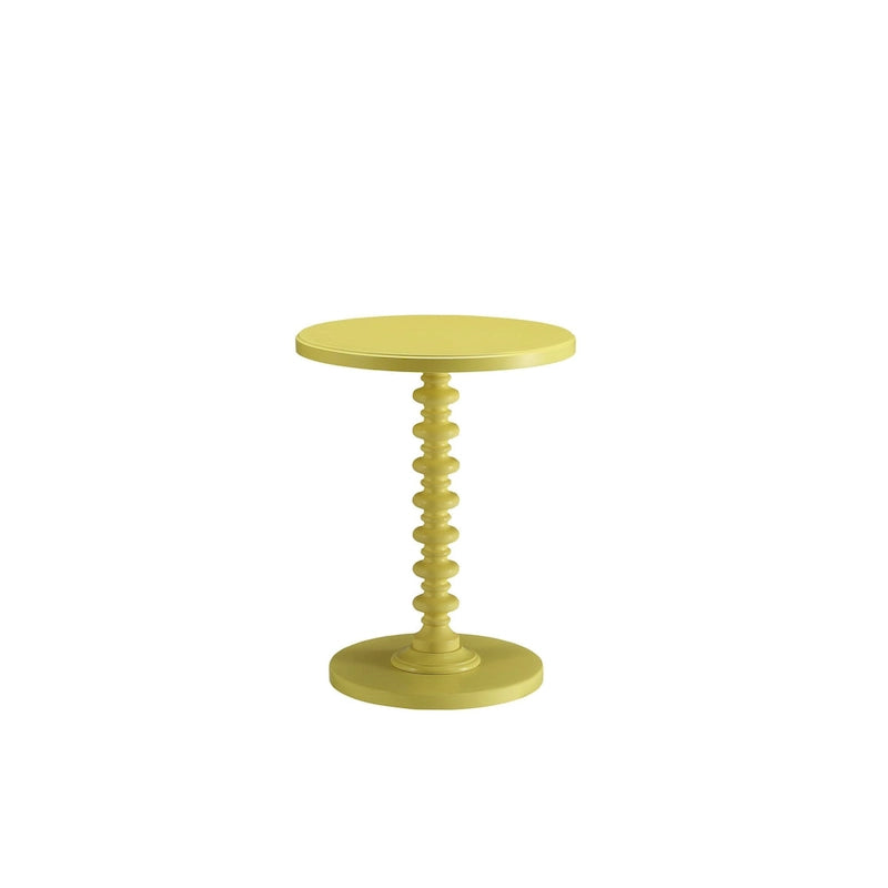 Table d'appoint à base ronde en bois jaune