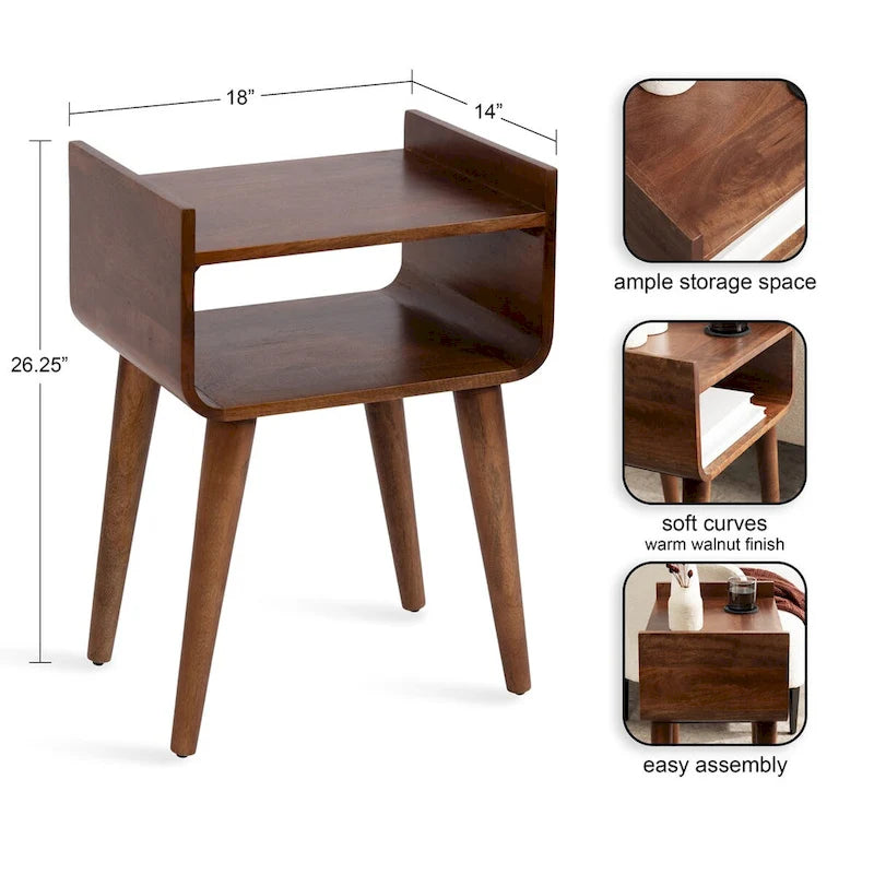 Table d'appoint en bois — 18x14x27