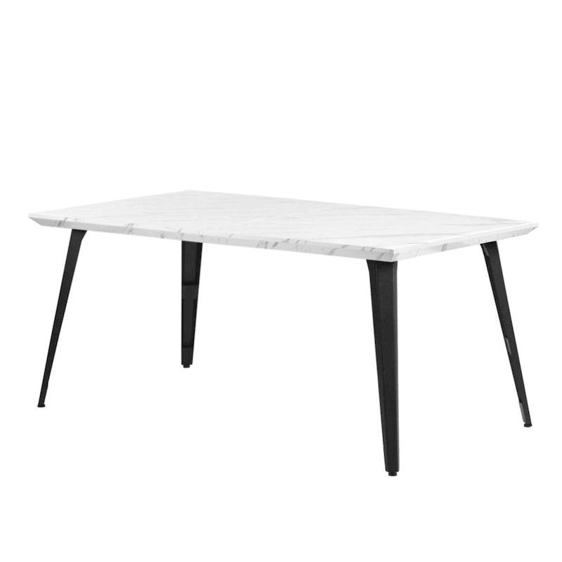 Table à manger rectangulaire de 160 cm (4-6 places) — Plateau en bois avec pieds en métal