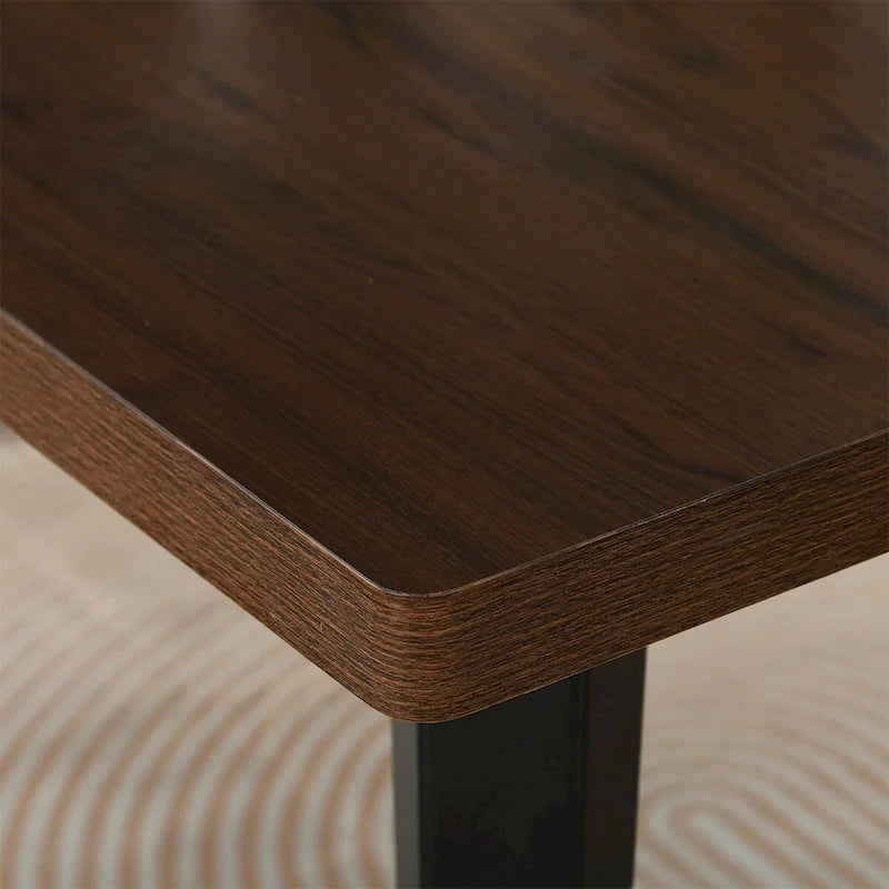 Table à manger rectangulaire de 160 cm (4-6 places) — Plateau en bois avec pieds en métal