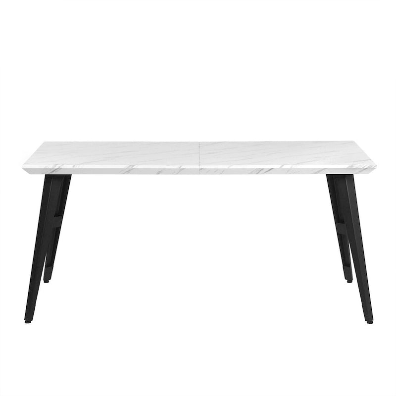 Table à manger rectangulaire de 160 cm (4-6 places) — Plateau en bois avec pieds en métal