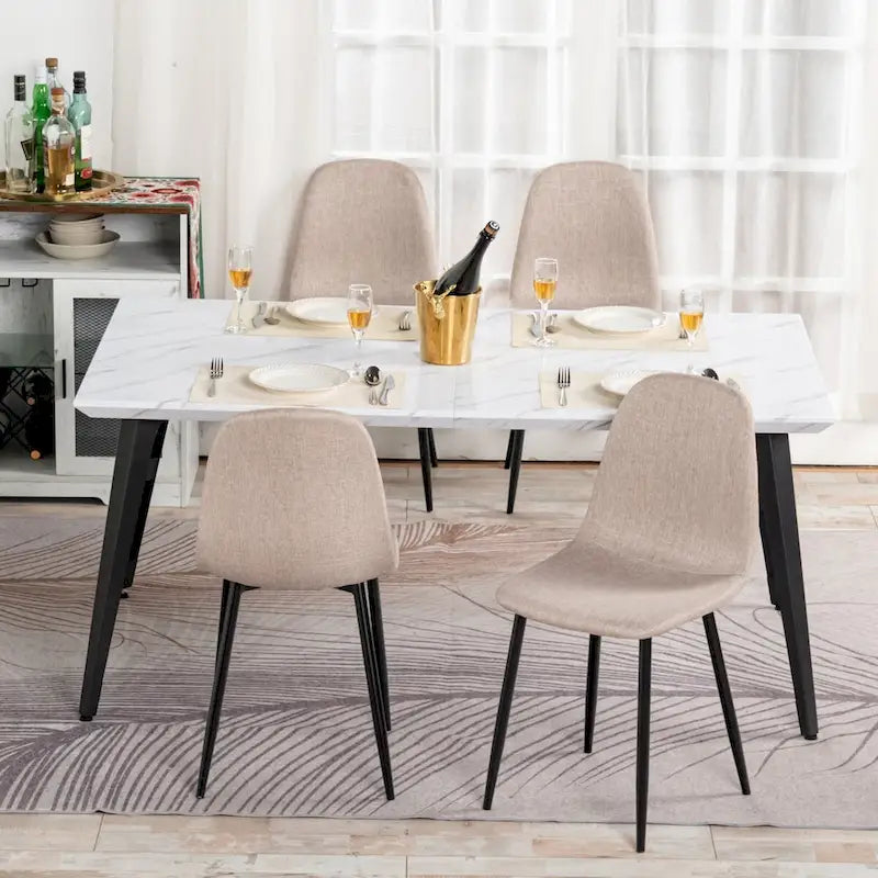 Table à manger rectangulaire de 160 cm (4-6 places) — Plateau en bois avec pieds en métal
