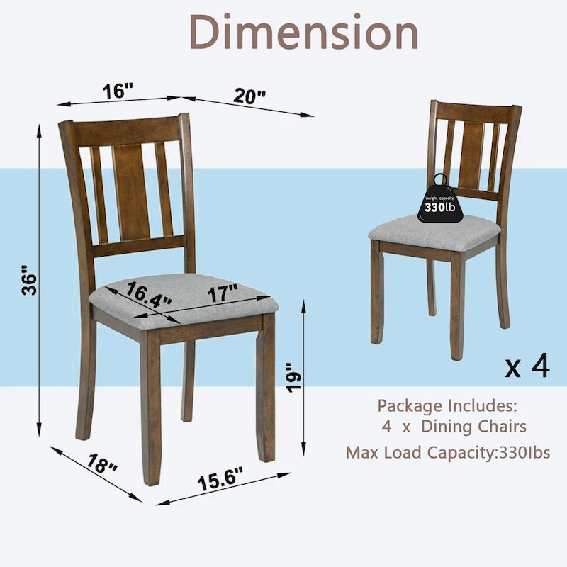 Lot de 4 chaises de salle à manger hauteur comptoir avec sièges rembourrés