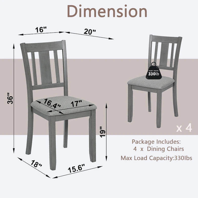 Lot de 4 chaises de salle à manger hauteur comptoir avec sièges rembourrés
