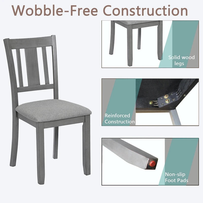 Lot de 4 chaises de salle à manger hauteur comptoir avec sièges rembourrés