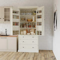 Garde-manger de cuisine de ferme de 195 cm, Armoire de rangement haute autonome
