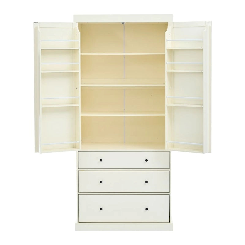 Garde-manger de cuisine de ferme de 195 cm, Armoire de rangement haute autonome
